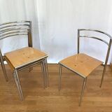 4 Cosmos Chairs, ERIC RAFFY for SOCA, 80s design