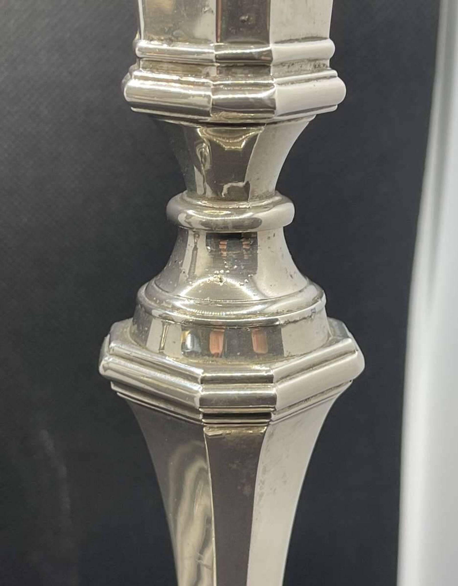 Pair of English silver-plated candlesticks from the 1950s