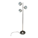 Vintage chromed metal floor lamp with 3 globes "Eye Ball"
