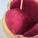 Fauteuil bois doré et velours rouge Louis XVI