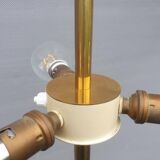 Brass floor lamp with neo-classical 3-light shelf