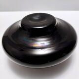 Iridescent Black and Azure Cased Glass Vase, Italy