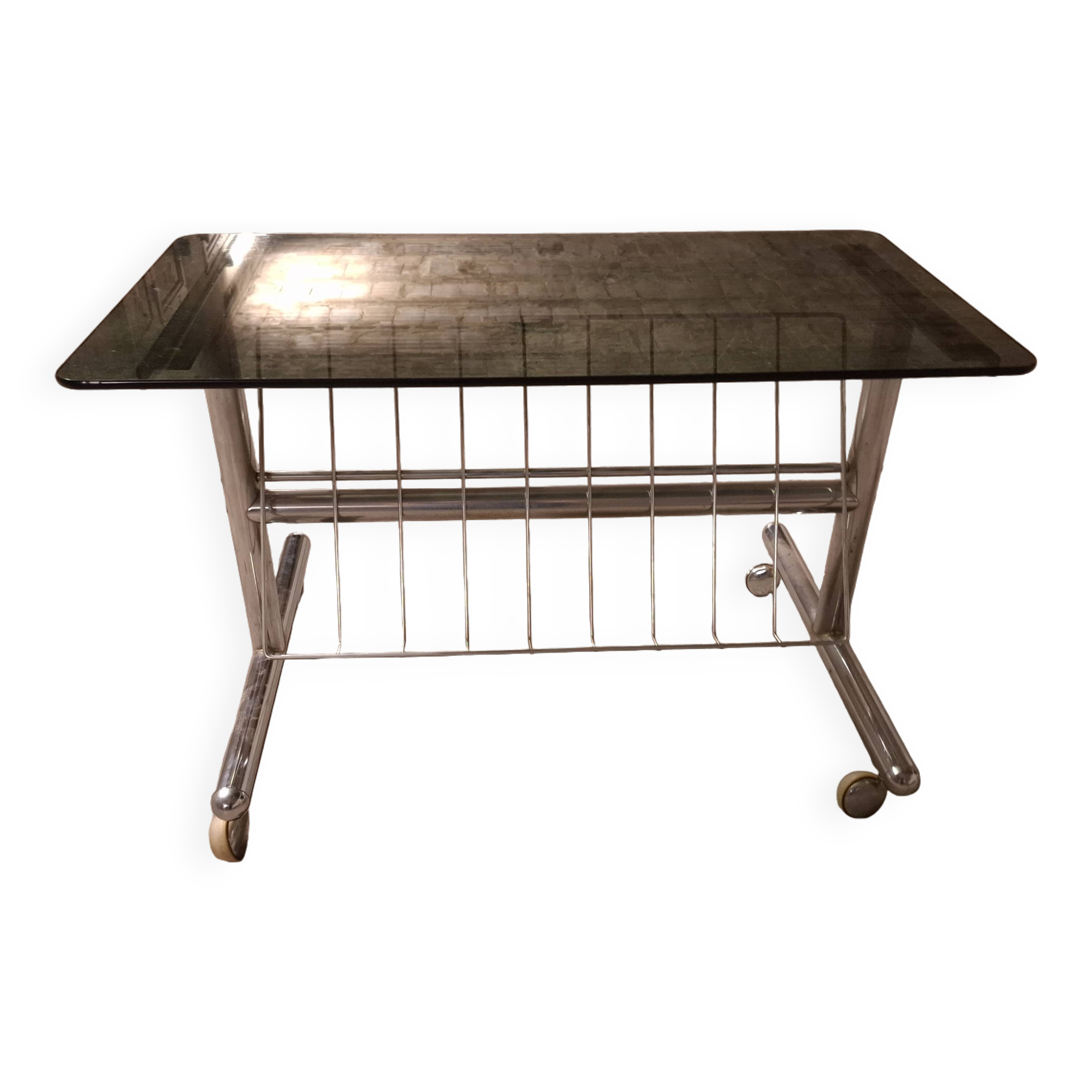 Vintage 70's coffee table, magazine rack