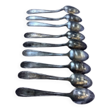 Nine small silver teaspoons