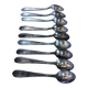 Nine small silver teaspoons