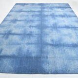 Shades of blue flatweave vintage rug 359x269cm