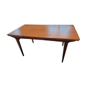 Scandinavian design table in teak and teak veneer