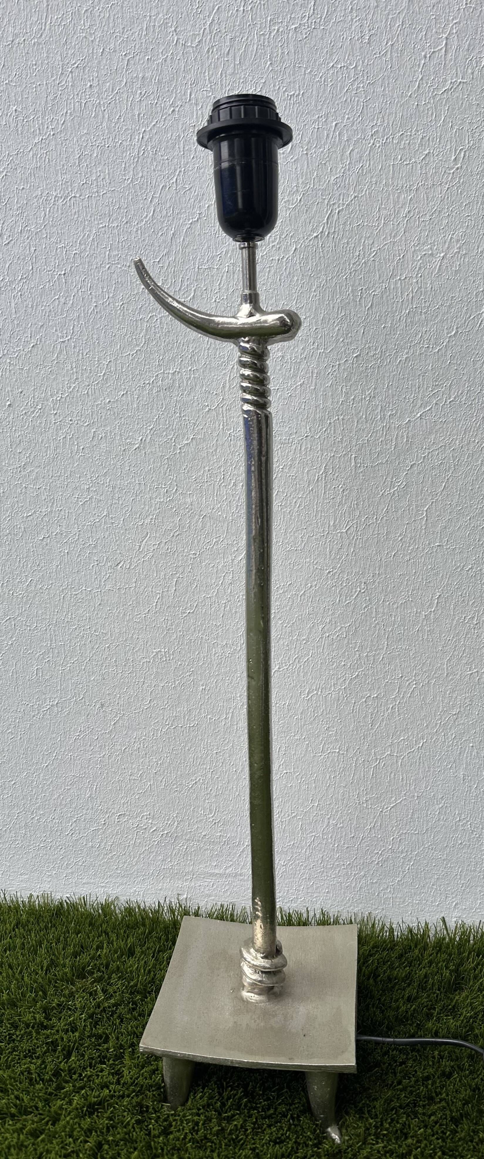 Silver-plated bronze lamp by Pierre Casenove for Fondica