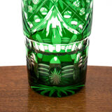 Vase en cristal vert, Pologne, années 1960