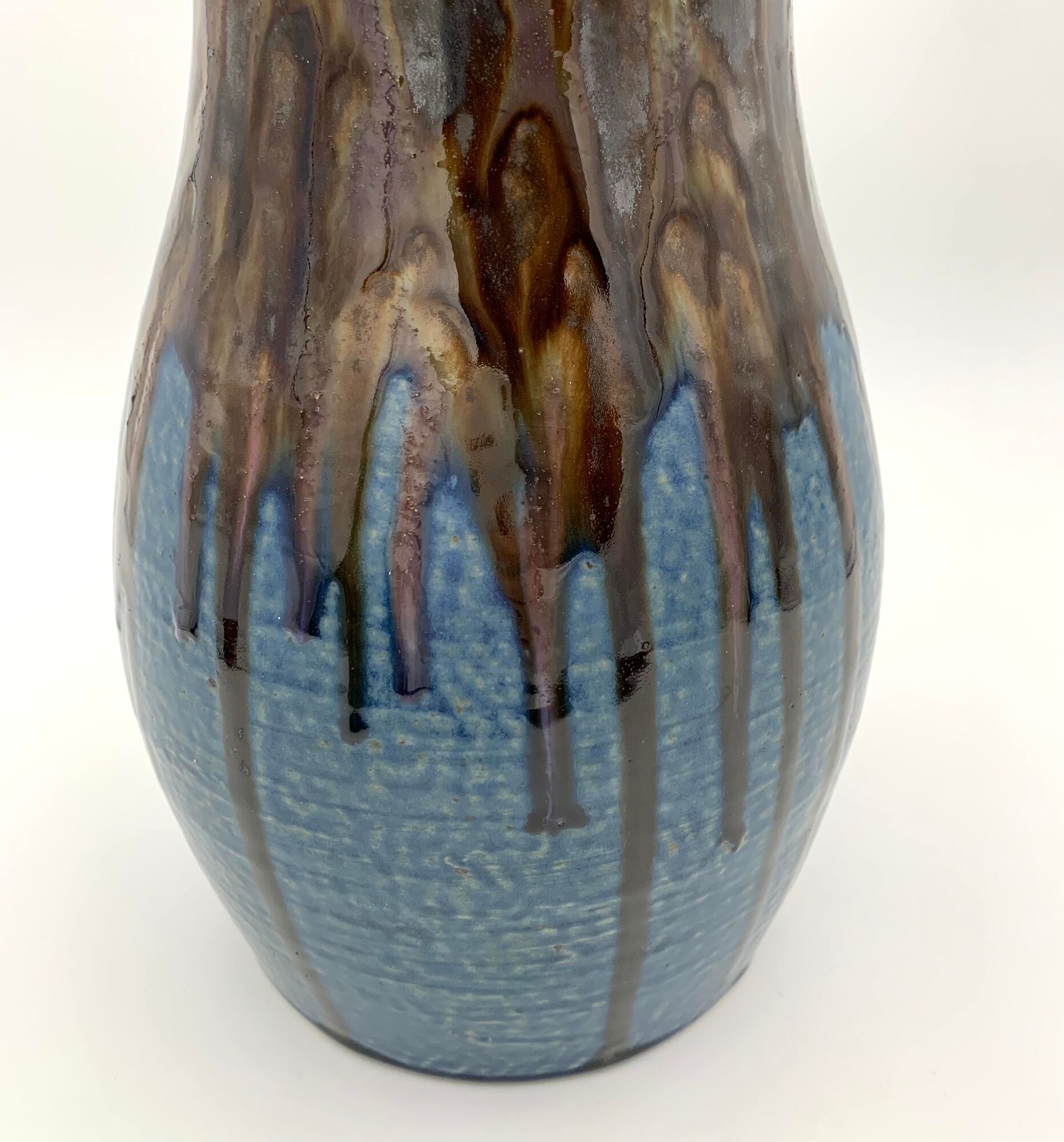 Old enamelled sandstone vase, by Joseph Talbot, Sandstone of La Borneé - 1930s