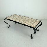 1960s side table mid century mosaic plant stand with wrought iron frame