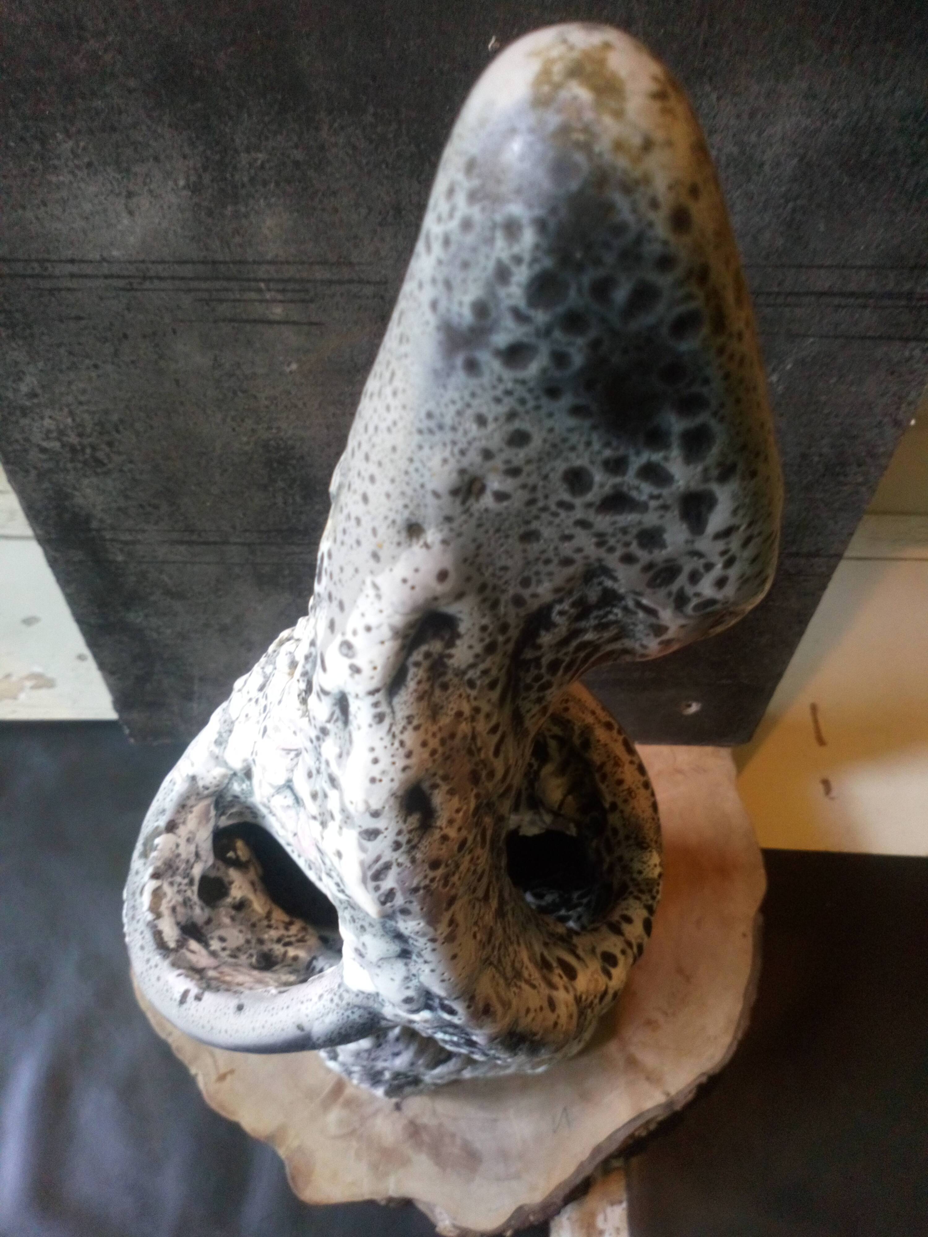 Louis Giraud's twisted double vase in Vallauris ceramic foam