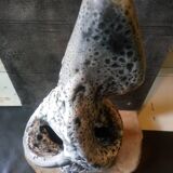 Louis Giraud's twisted double vase in Vallauris ceramic foam