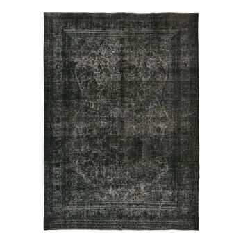 Handmade oriental unique 1980s 340 cm x 462 cm black wool carpet