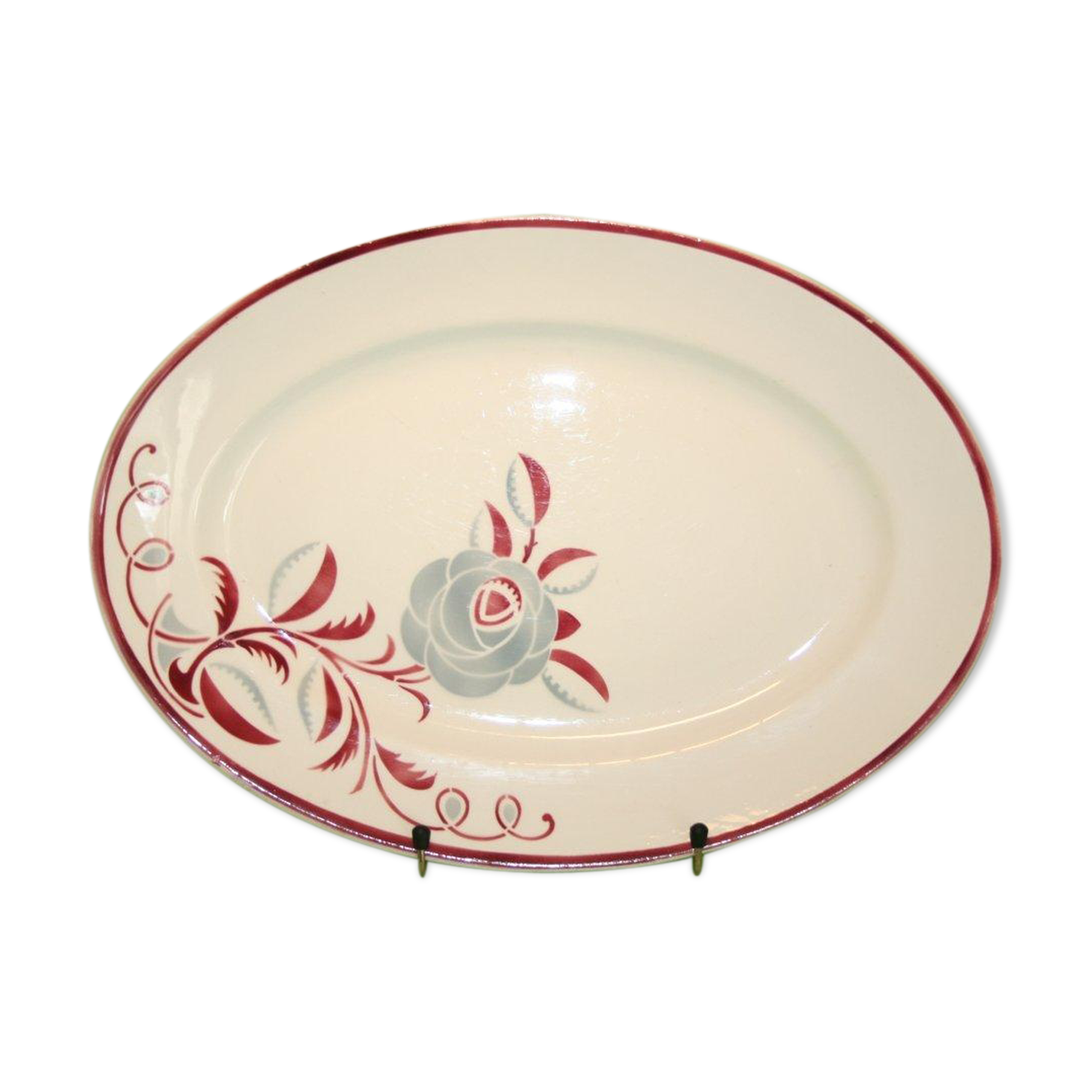 K & G pattern oval serving plate roses