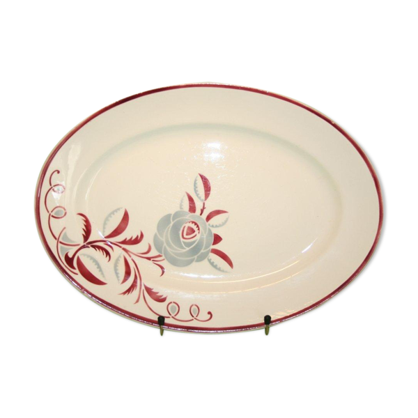 Plat de service ovale K & G motif roses