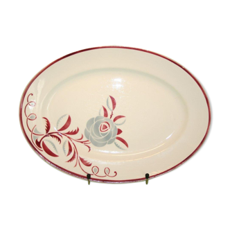 K & G pattern oval serving plate roses