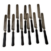 Set of 11 blackened wood table knives Napoleon III XIX
