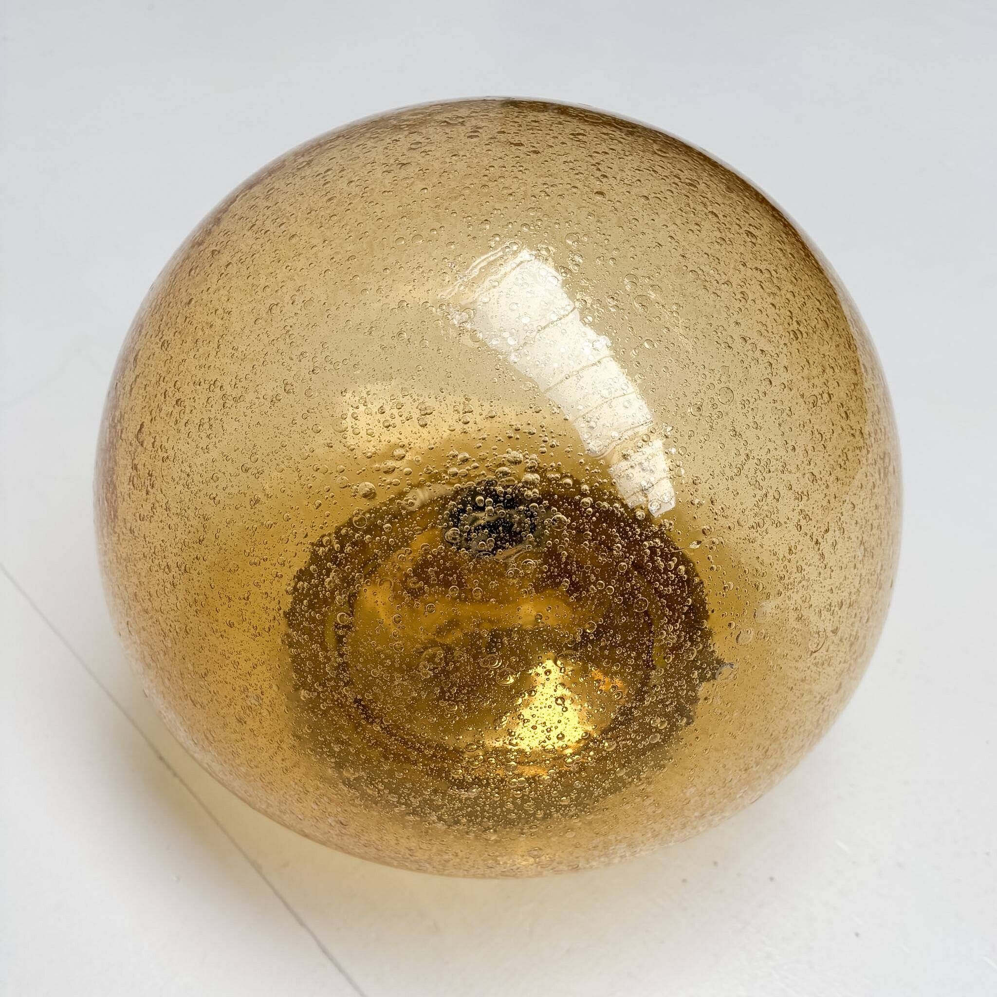 Ceiling or wall lamp in amber mushroom style, 1960s.