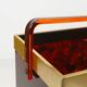 Italian magazine rack in 'faux tortoiseshell' and brass