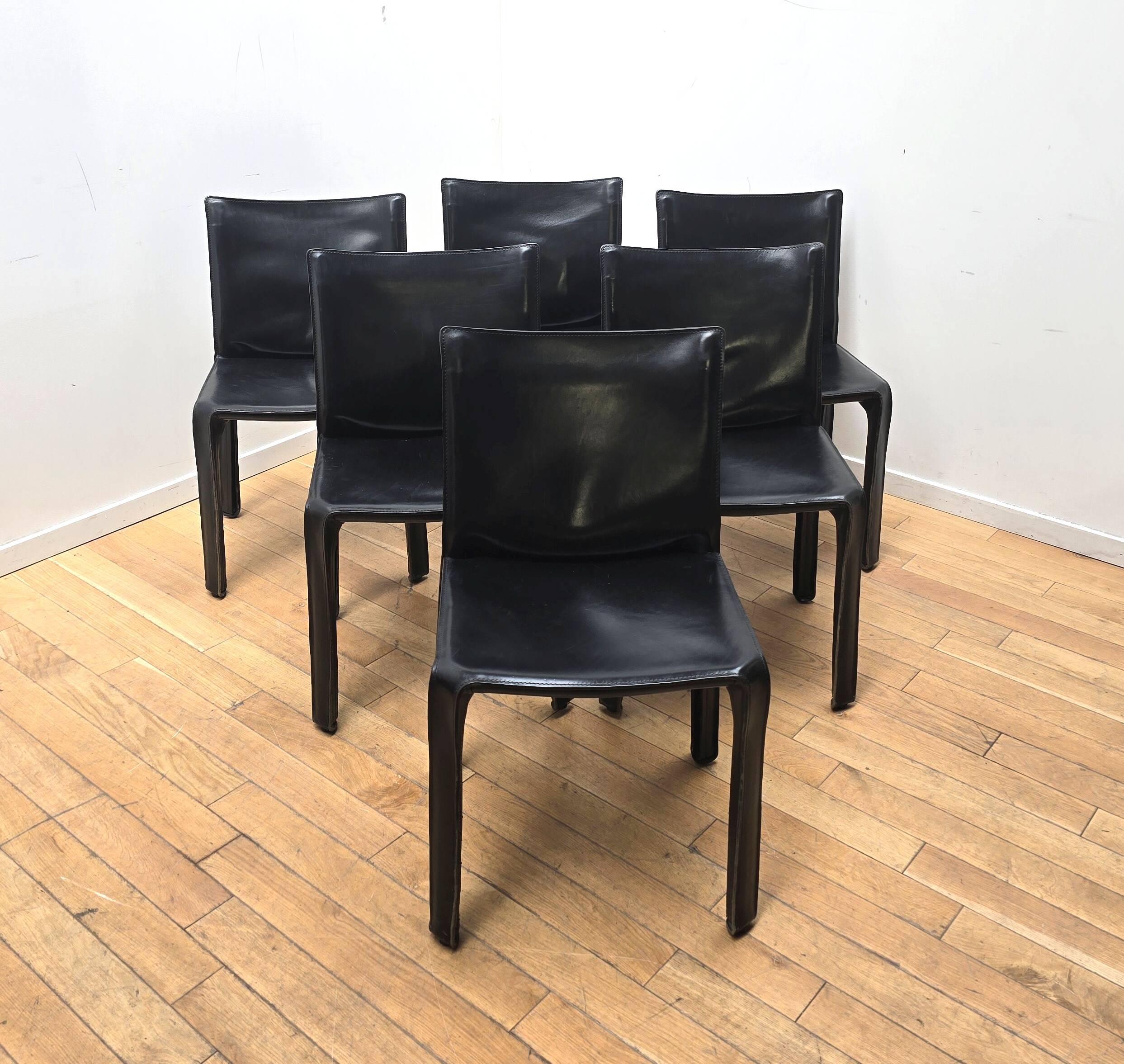 Set of 6 CAB 412 chairs, Cassina