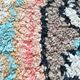 Silk cashmere rug pastel tones floral patterns India Kashmir vintage 181 cm x 286 cm