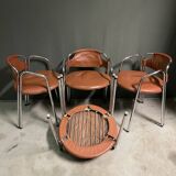 Set of 4 Italian designer chairs 1970's