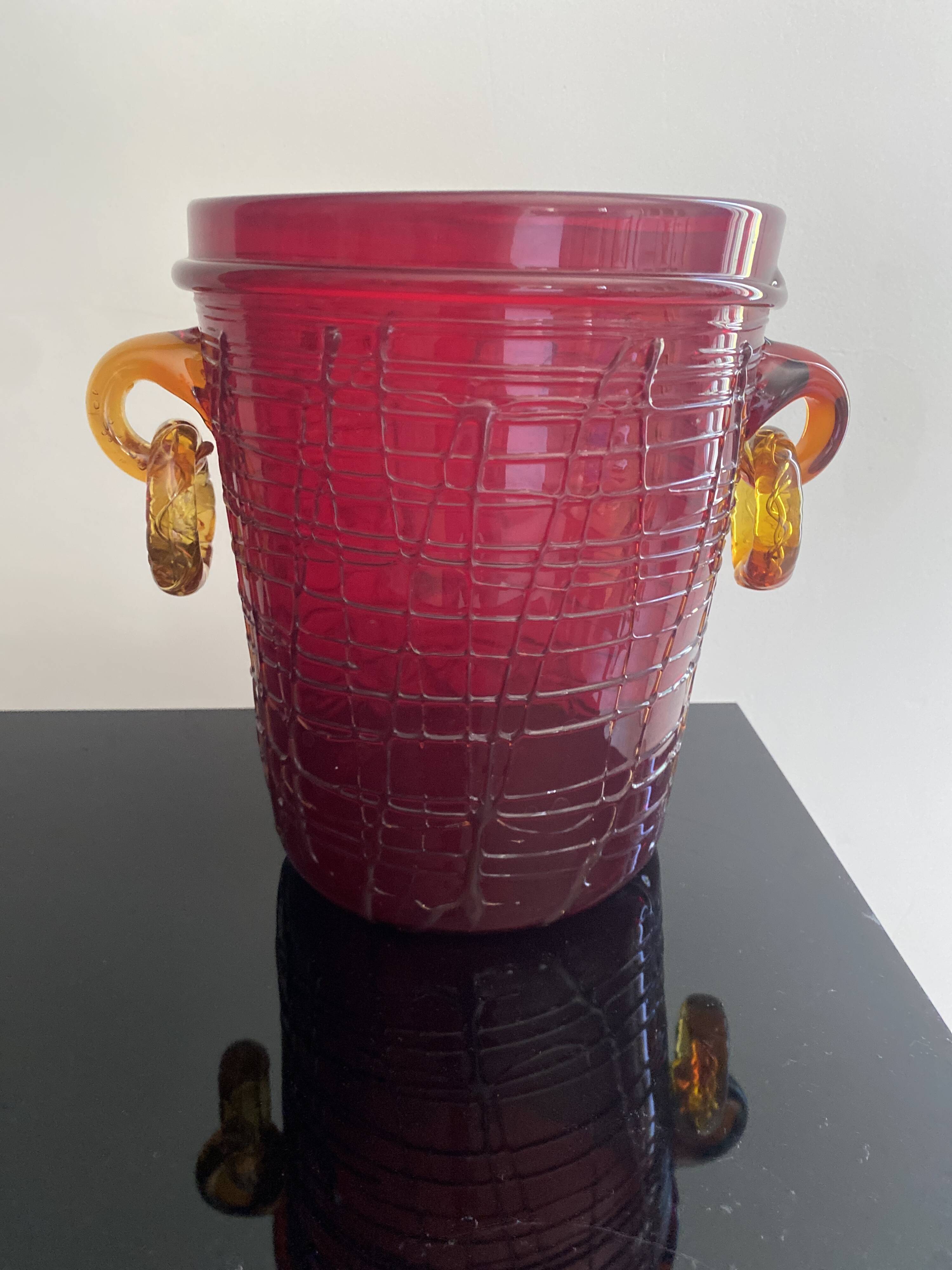 Champagne bucket in glass