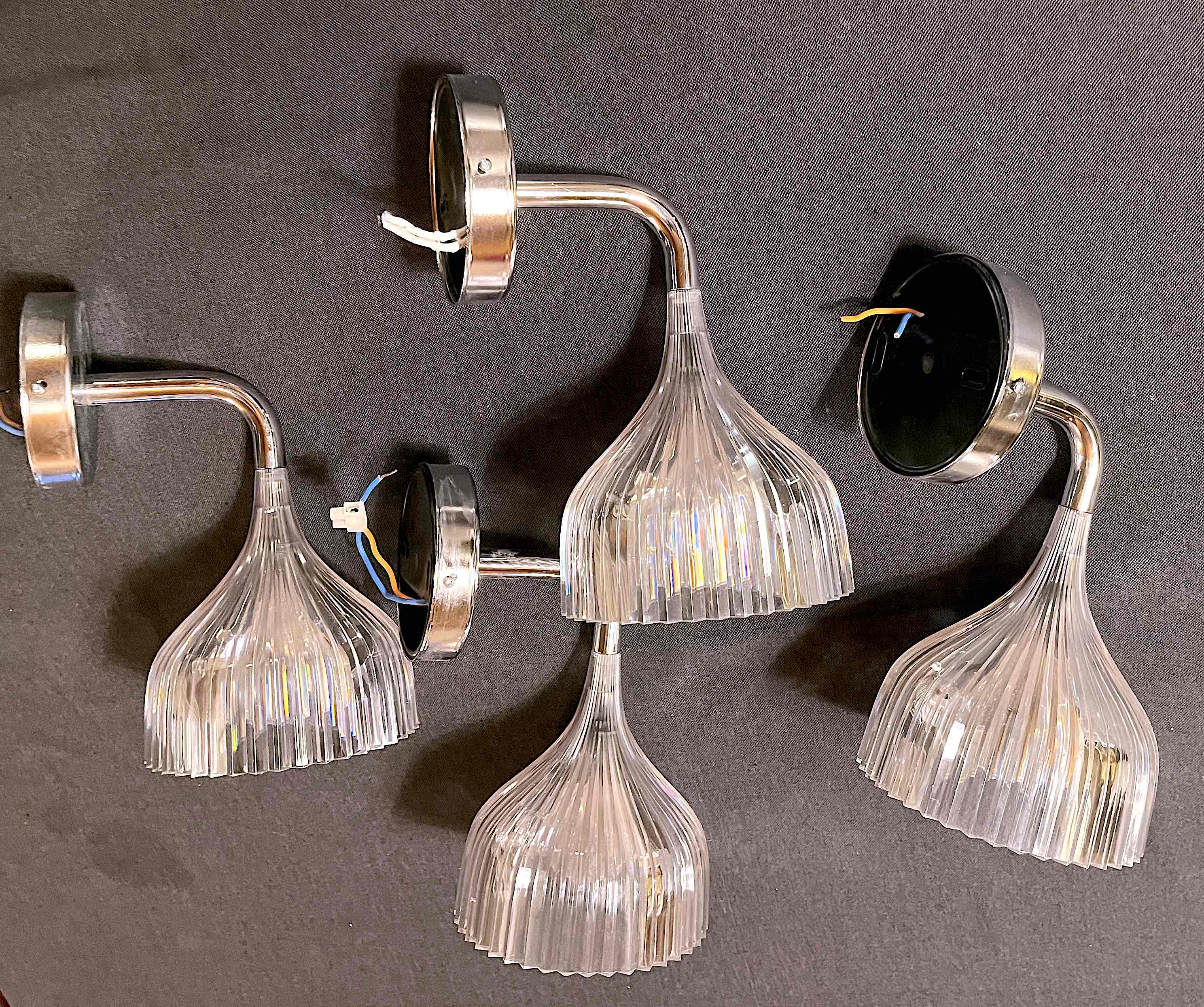 Kartell four metal crystal wall lamps