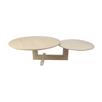 Italian travertine coffee table, 1980s