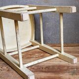 Old patinated painted wooden stool