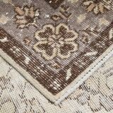 Vintage Brown & Beige Floral Bordered Rug, 184x268Cm