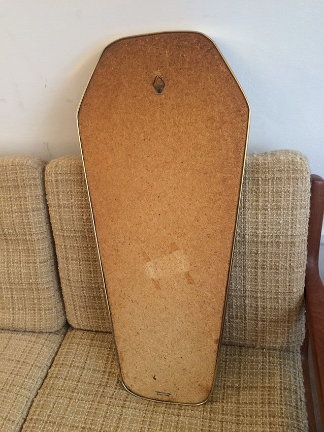 Asymmetrical vintage 50'60 ' free-form mirror, 33x73cm