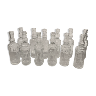 Set of 12 glass bottles