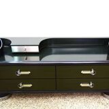 Space age cabinet in lacquered wood and steel, 1970s
