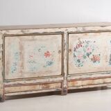 Ancien buffet blanc à motifs floraux (c.1900) #11