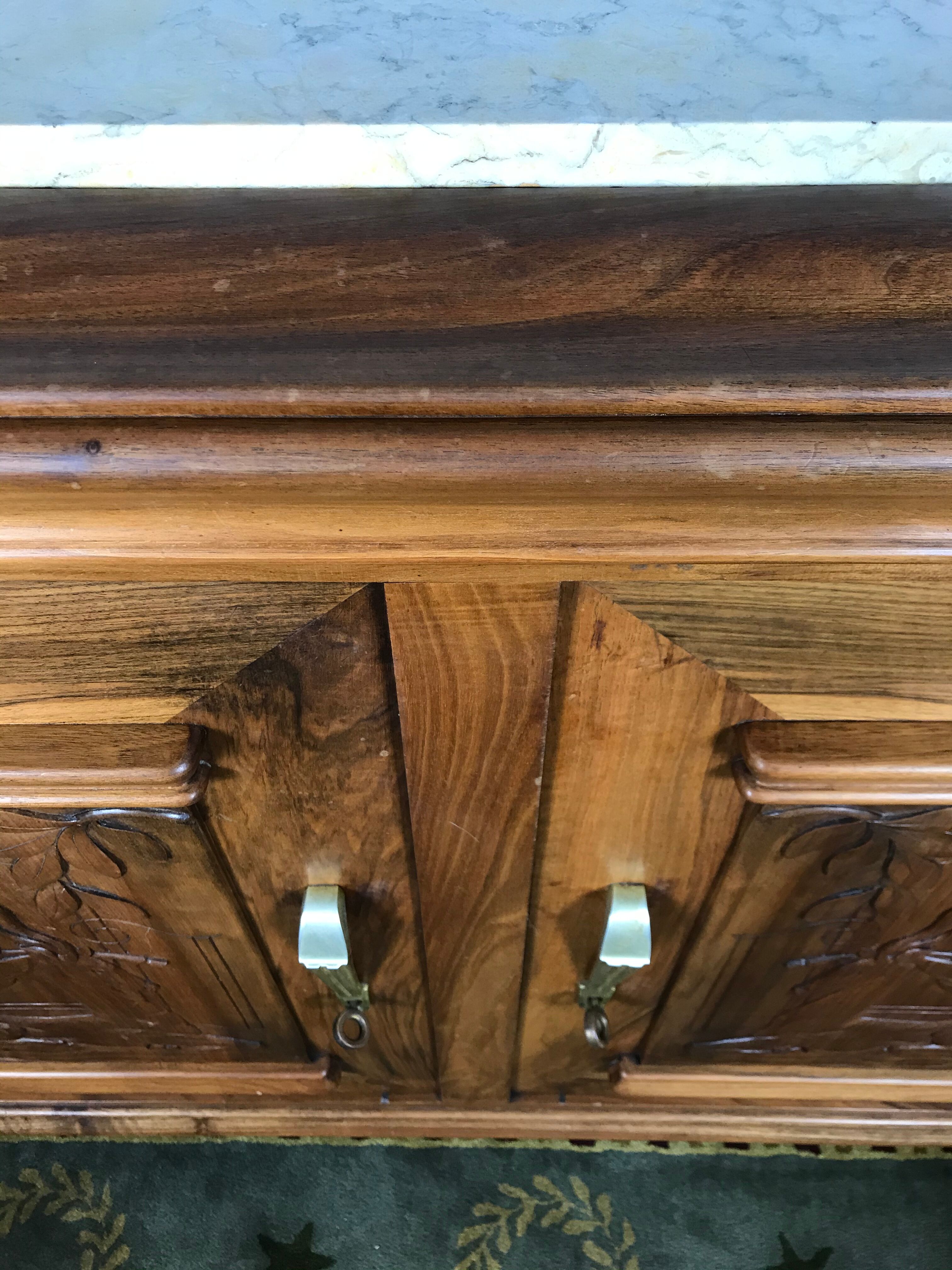 Art Deco buffet walnut carved