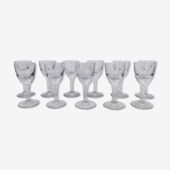 Set of 11 drip glasses