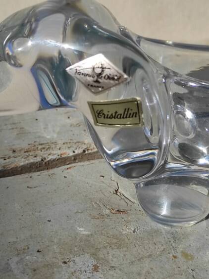 Crystal art dachshund dog tray Vannes Le Chatel