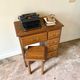 Desk 5 drawers and stool in dark ☐ wood 72 x 40 cm