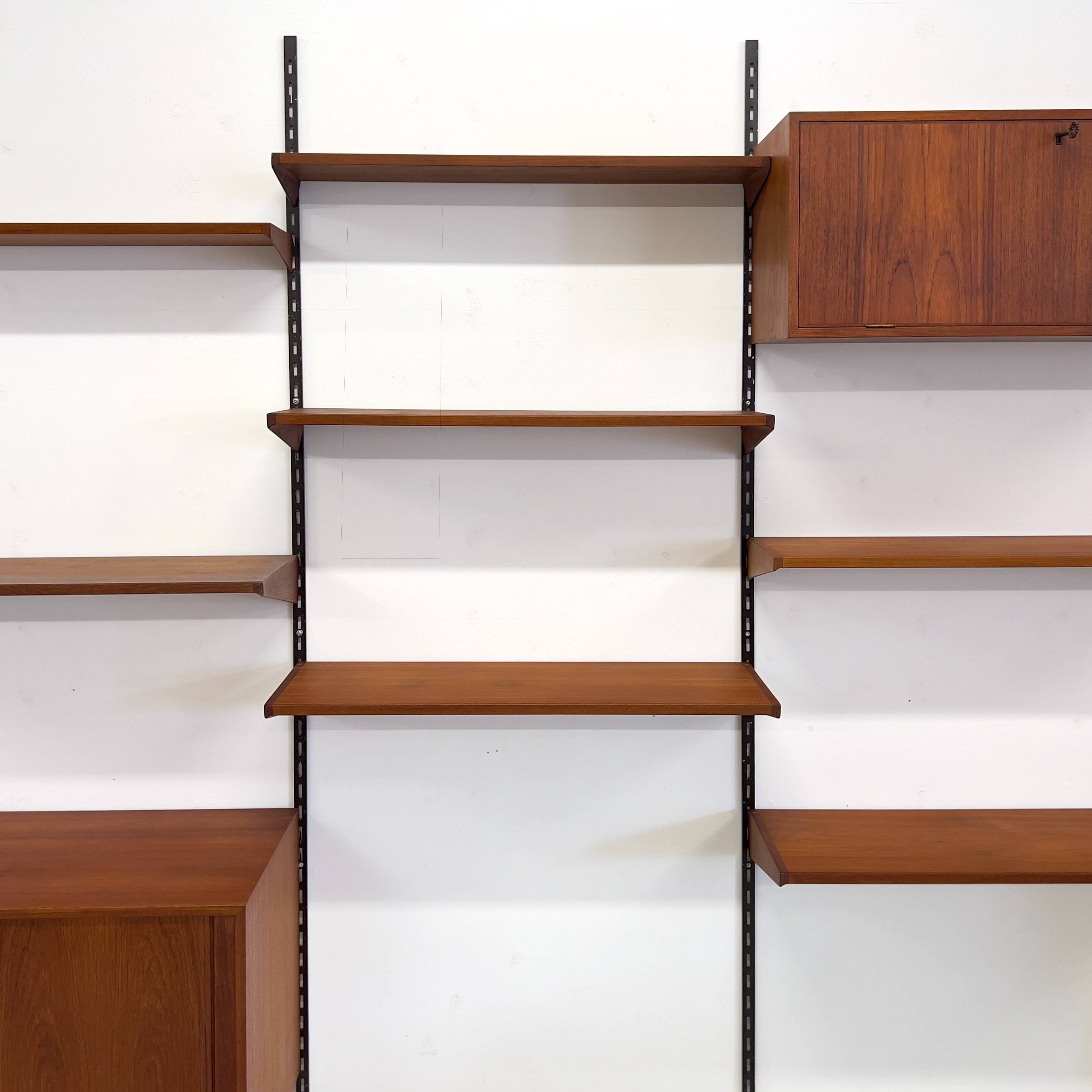 Teak Wall System By Kai Kristiansen for Feldballes.