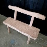 Old small farm bench in solid oak