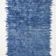 4x9 handmade wool blue vintage rug, 122x266cm