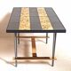 Coffee table with ceramic tiles and gold leaf, height 36 cm, 1950s