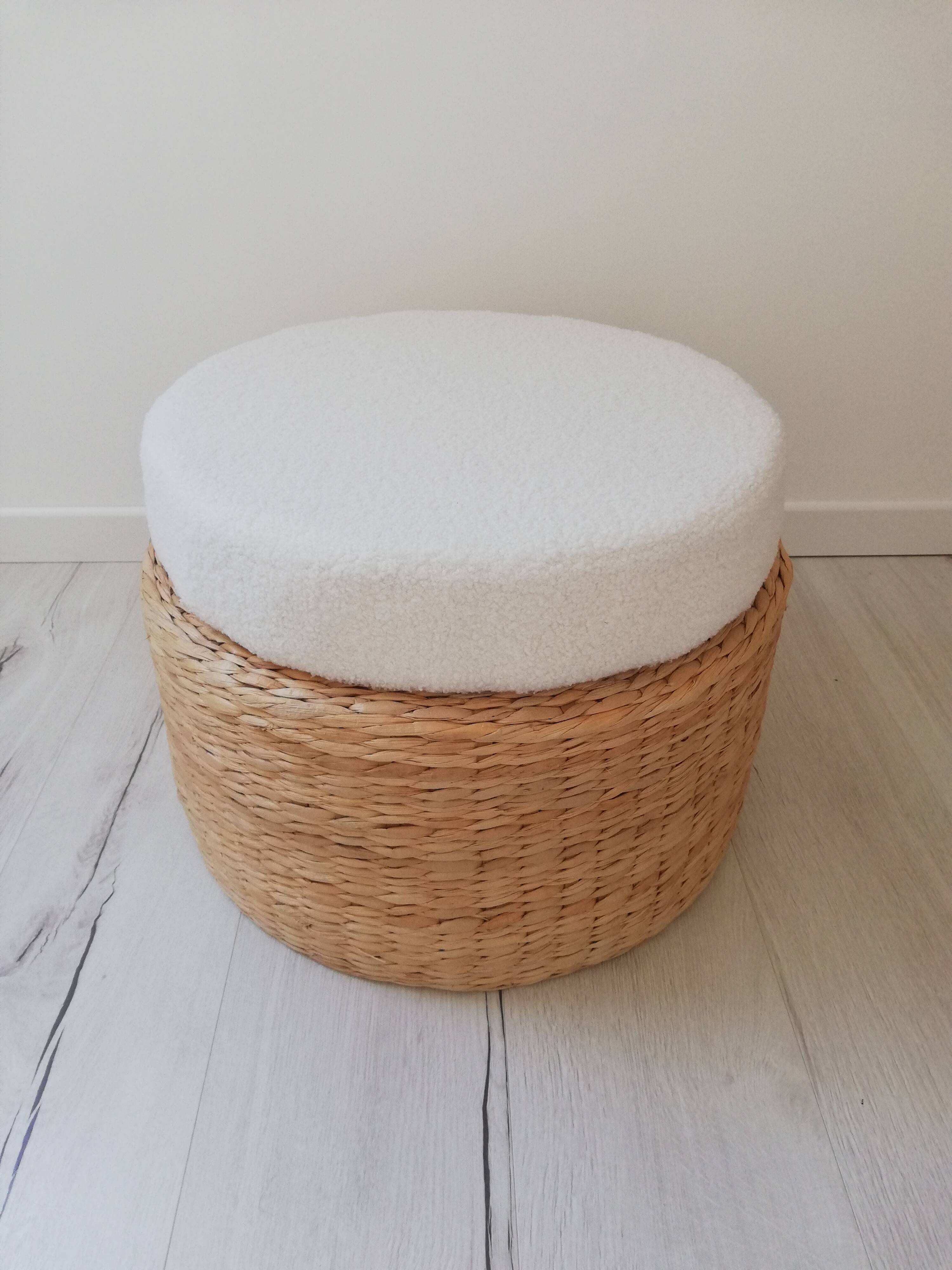 Fabric pouf buckle, end of sofa