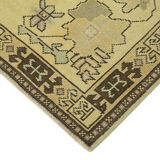 1950s Hand-Knotted Unique Turkish Beige Carpet 112 cm x 207 cm