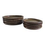 Set of 8 pyrite stoneware plates