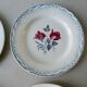 6 antique flat plates, floral decoration, 22.5 cm