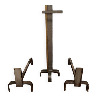 Modernist fireplace set 1970-1980 iron