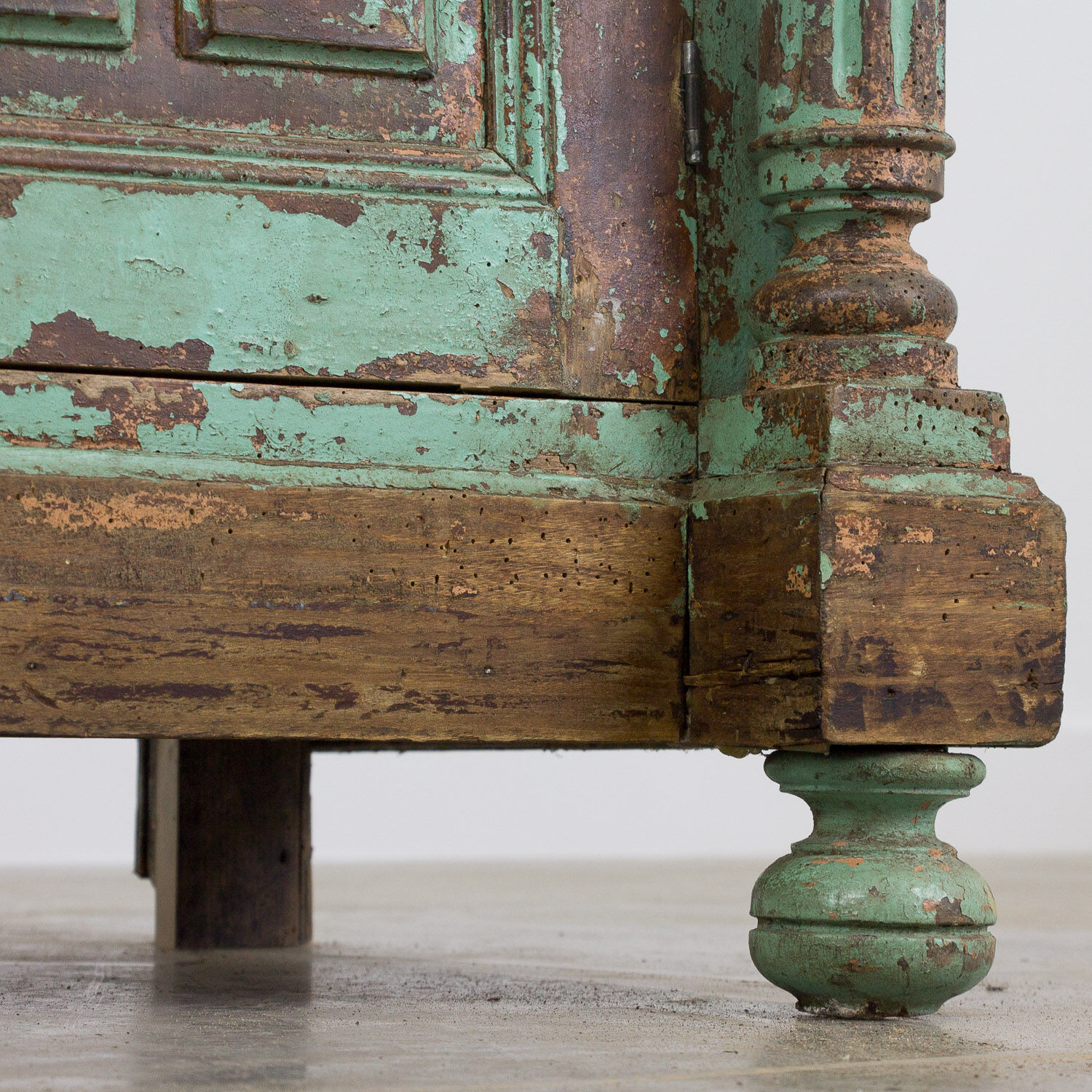 Green French antique cabinet